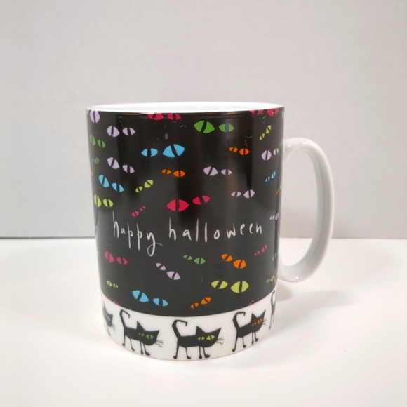 Brother Sister design studio, Happy Halloween black cat oversized coffee mug - Picture 1 of 5